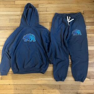 Camp High Cali Bear Hoodie and Pants set - Navy